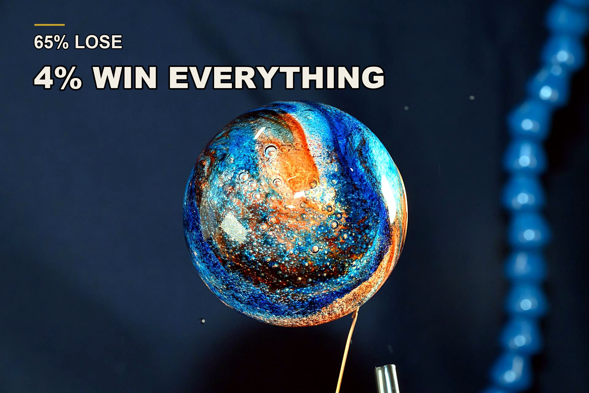 A sphere of food-colored water floats in microgravity aboard the International Space Station